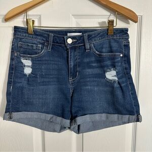 Lauren Conrad distressed shorts, size 8. Rolled hems, cotton blend, stretch